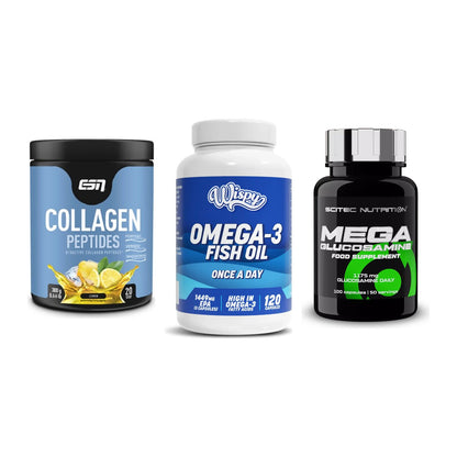 Gelenk-Set: ESN Collagen + Wispy Omega 3 + Scitec Mega – alle enthaltenen Artikel