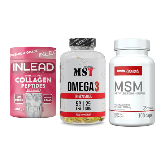 Gelenk-Set: INLEAD Collagen + MST Omega 3 + Body Attack MSM – alle enthaltenen Artikel