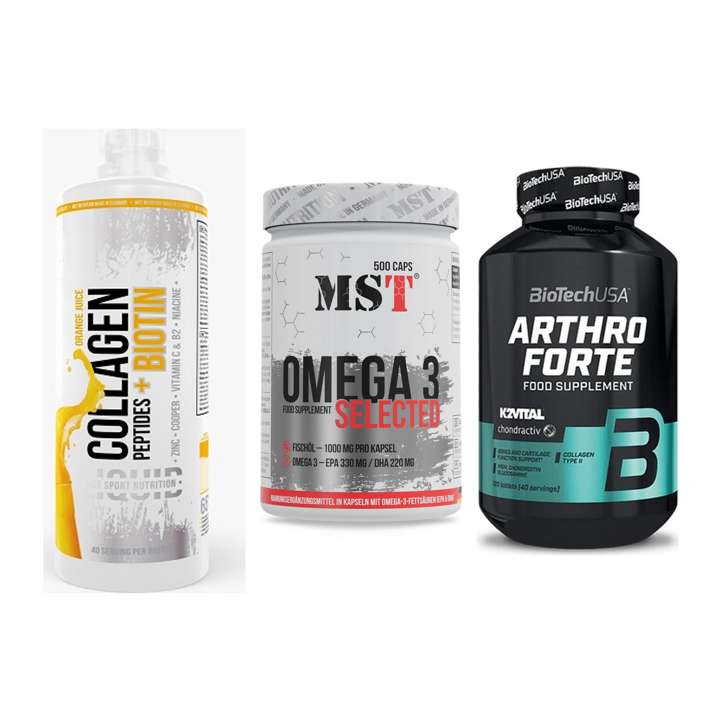 Gelenk-Set: MST Collagen + MST Omega 3 + BioTech Arthro – alle enthaltenen Artikel