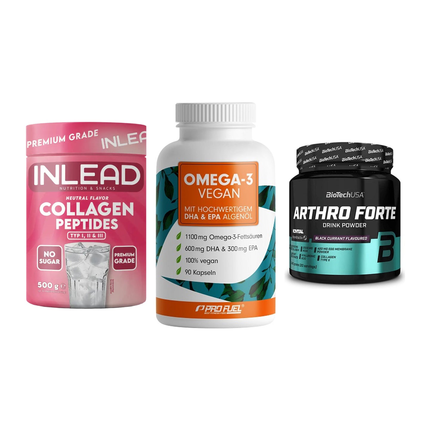 Gelenk-Set: INLEAD Collagen + ProFuel Omega 3 + BioTech Arthro – alle enthaltenen Artikel