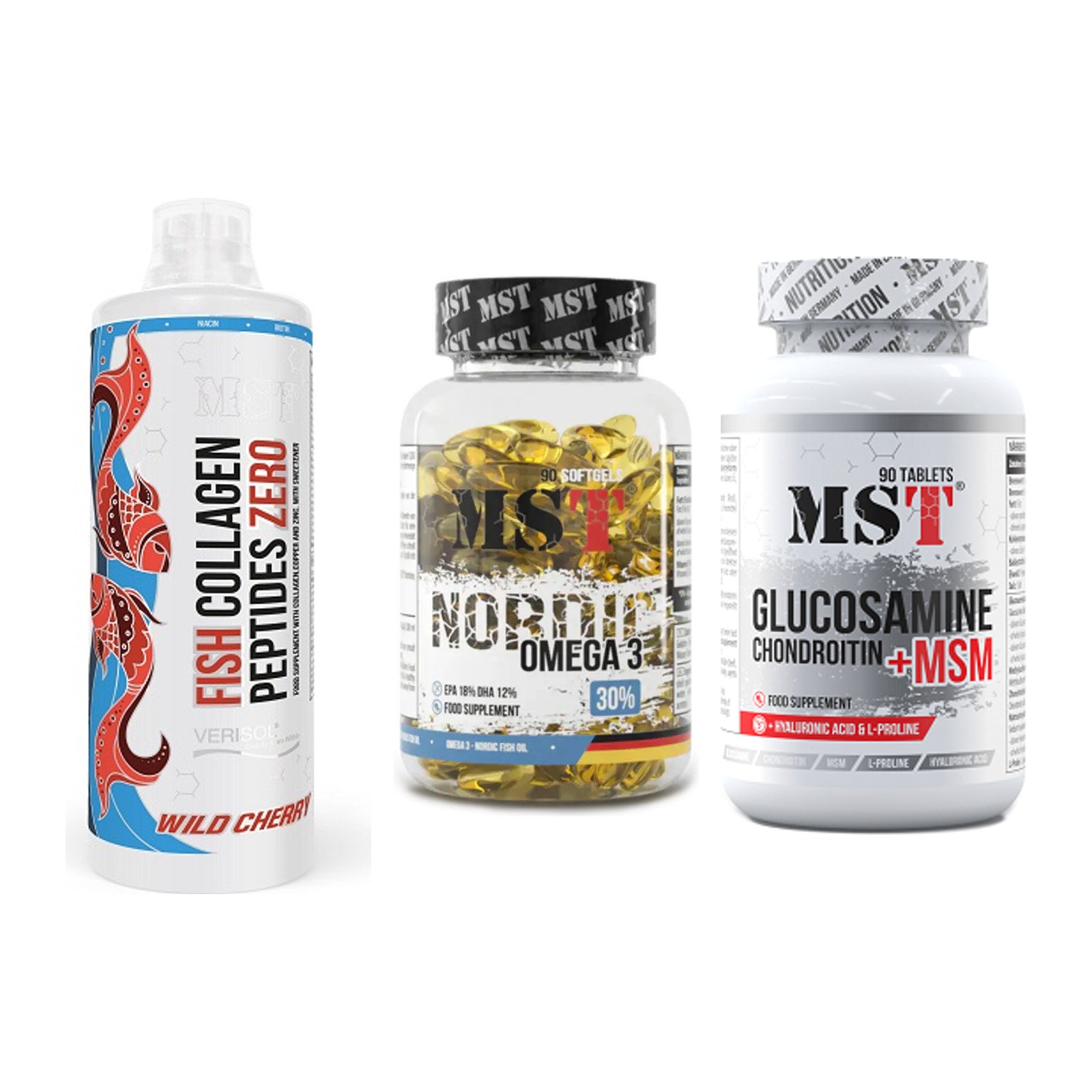 Gelenk-Set: MST Fish Collagen + MST Omega 3 + MST Glucosamine – alle enthaltenen Artikel