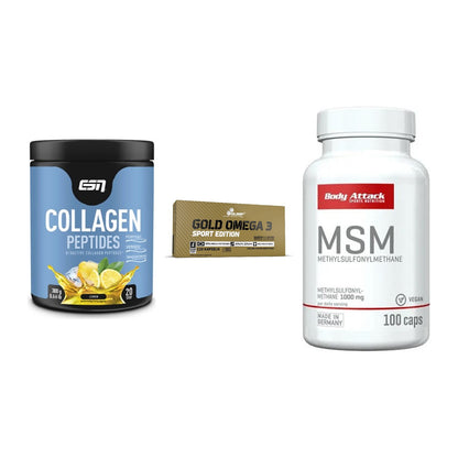 Gelenk-Set: ESN Collagen + Olimp Omega 3 + Body Attack MSM – alle enthaltenen Artikel