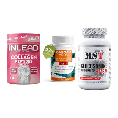 Gelenk-Set: INLEAD Collagen + ProFuel Omega 3 + MST Glucosamine – alle enthaltenen Artikel