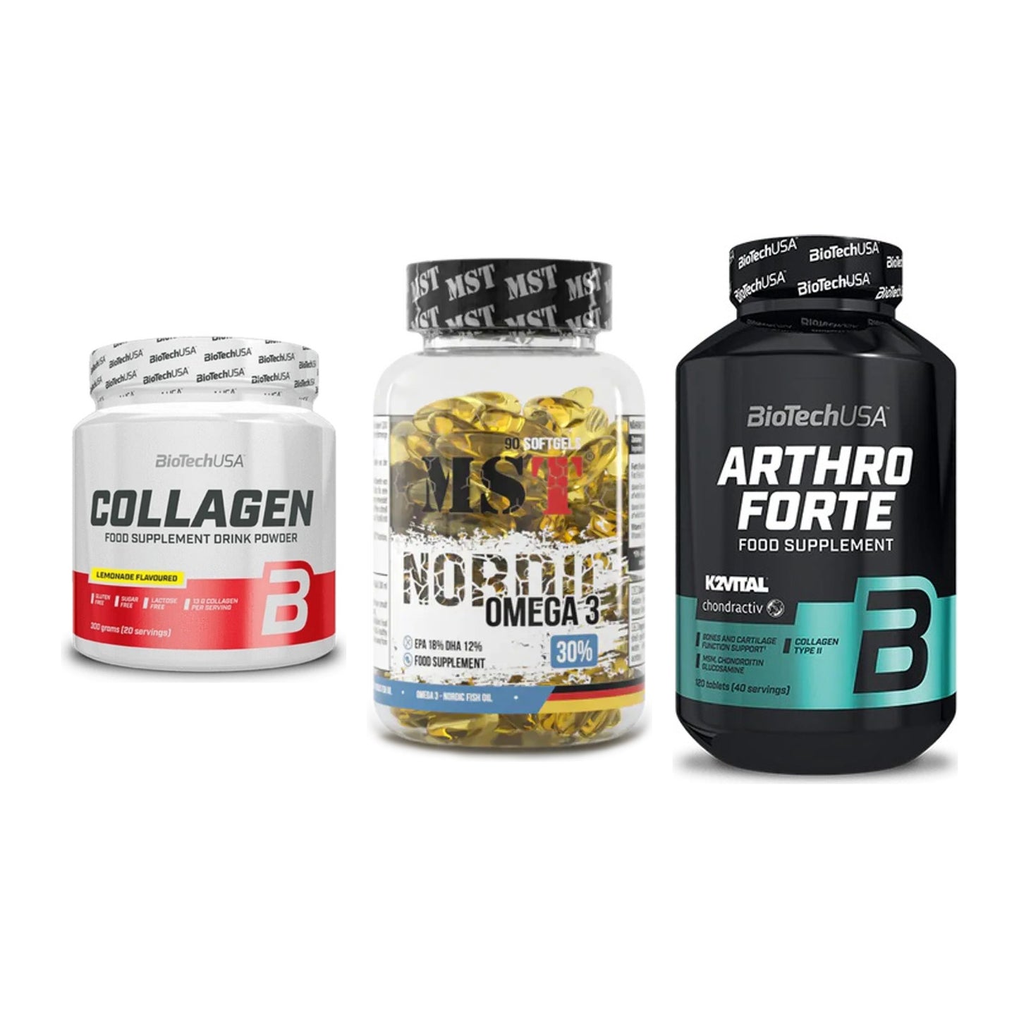 Gelenk-Set: BioTech Collagen + MST Omega 3 + BioTech Arthro – alle enthaltenen Artikel
