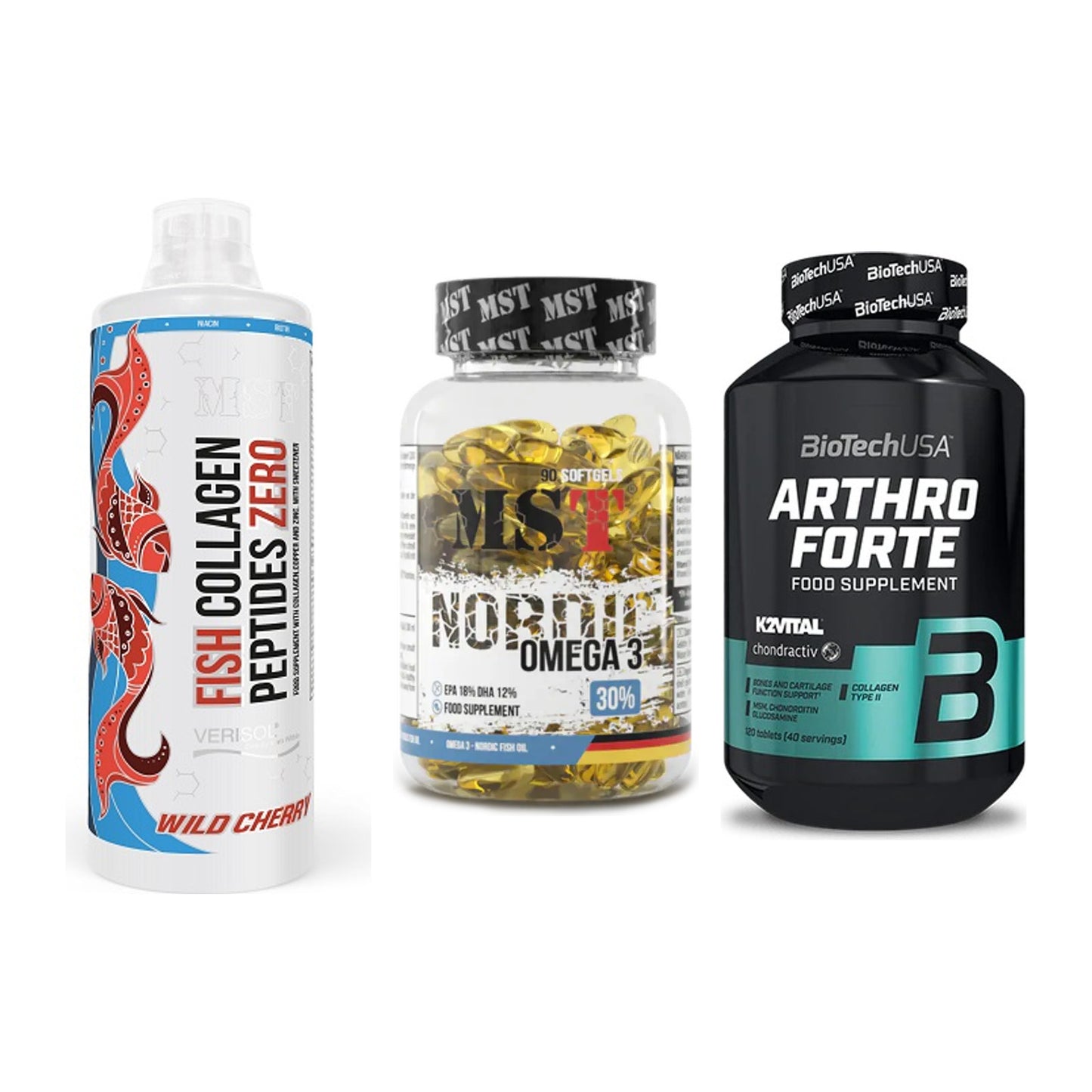 Gelenk-Set: MST Fish Collagen + MST Omega 3 + BioTech Arthro – alle enthaltenen Artikel