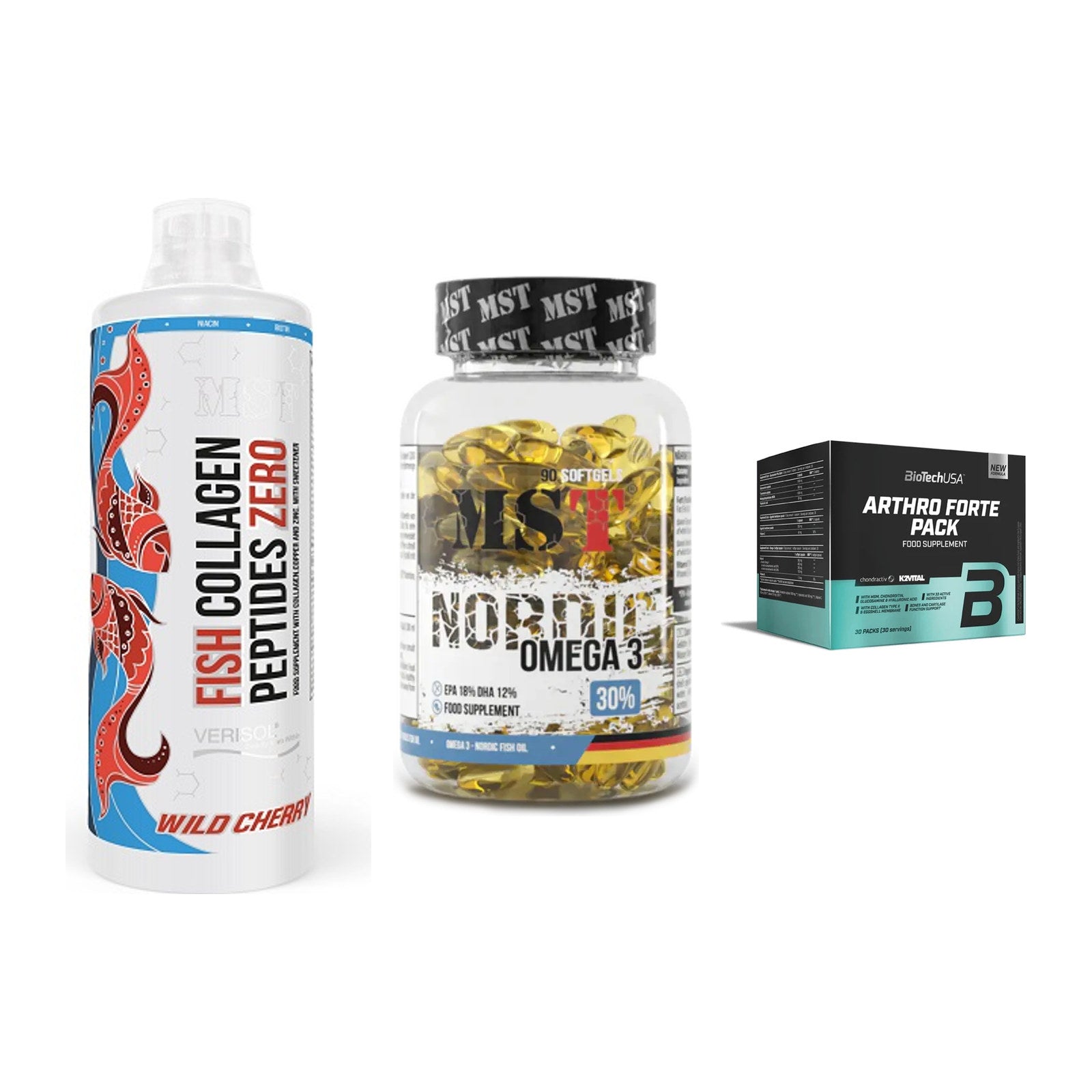 Gelenk-Set: MST Fish Collagen + MST Omega 3 + BioTech Arthro – alle enthaltenen Artikel