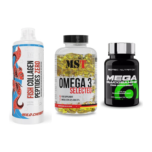 Gelenk-Set: MST Fish Collagen + MST Omega 3 + Scitec Mega – alle enthaltenen Artikel