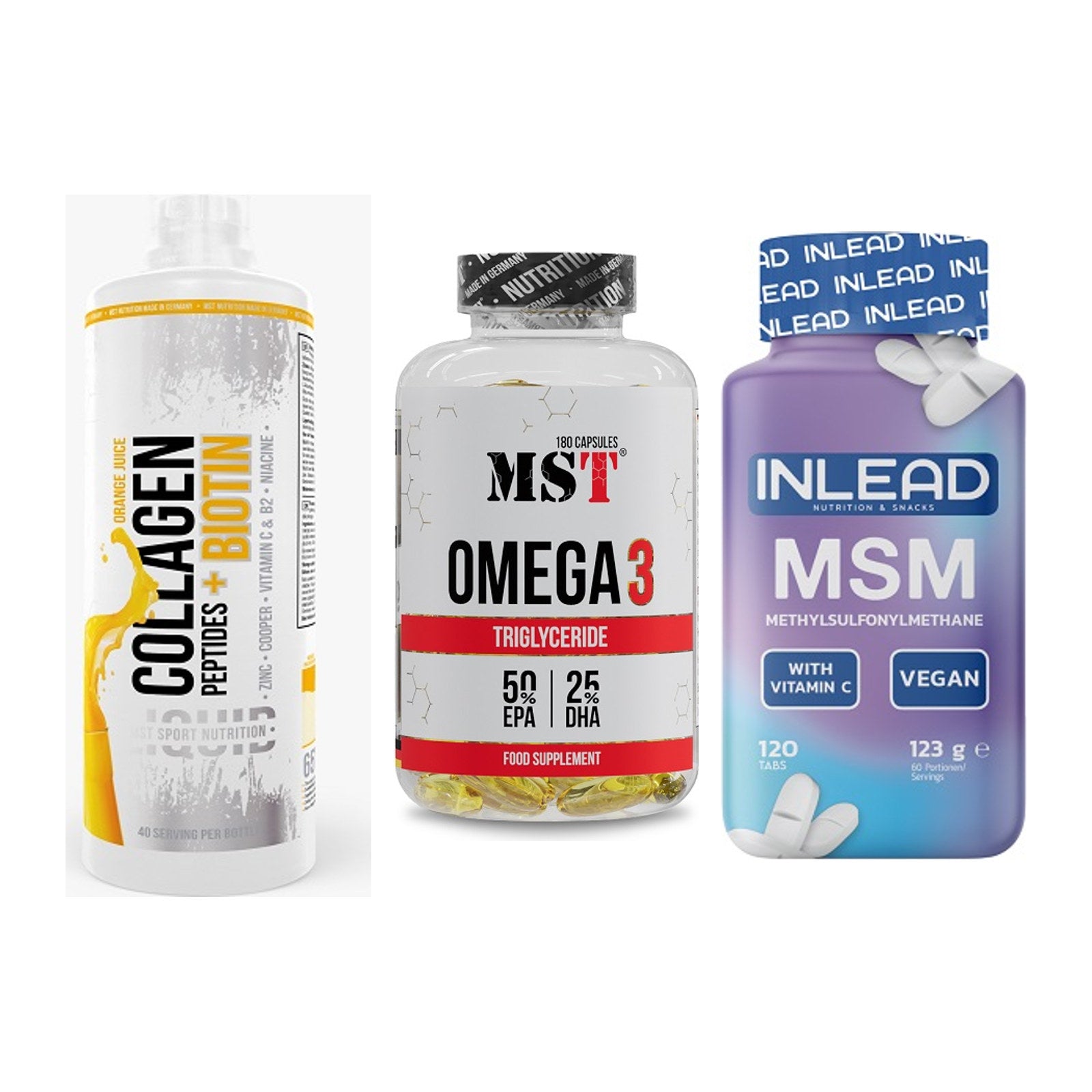 Gelenk-Set: MST Collagen + MST Omega 3 + INLEAD MSM – alle enthaltenen Artikel