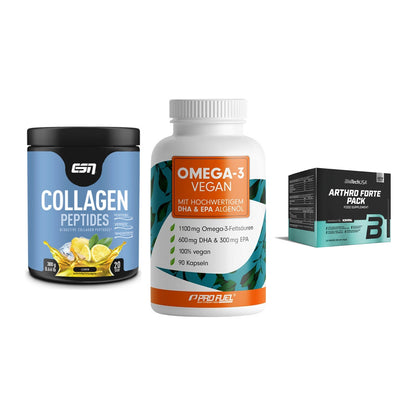 Gelenk-Set: ESN Collagen + ProFuel Omega 3 + BioTech Arthro – alle enthaltenen Artikel