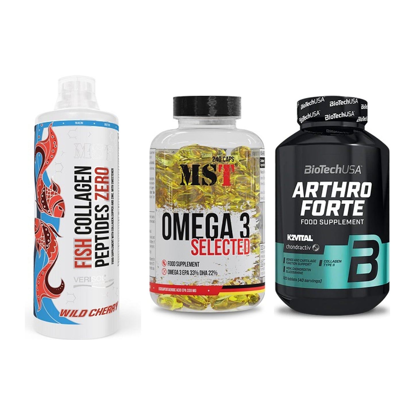 Gelenk-Set: MST Fish Collagen + MST Omega 3 + BioTech Arthro – alle enthaltenen Artikel