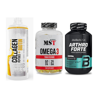 Gelenk-Set: MST Collagen + MST Omega 3 + BioTech Arthro – alle enthaltenen Artikel