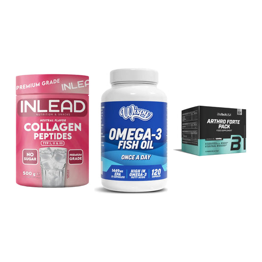 Gelenk-Set: INLEAD Collagen + Wispy Omega 3 + BioTech Arthro – alle enthaltenen Artikel