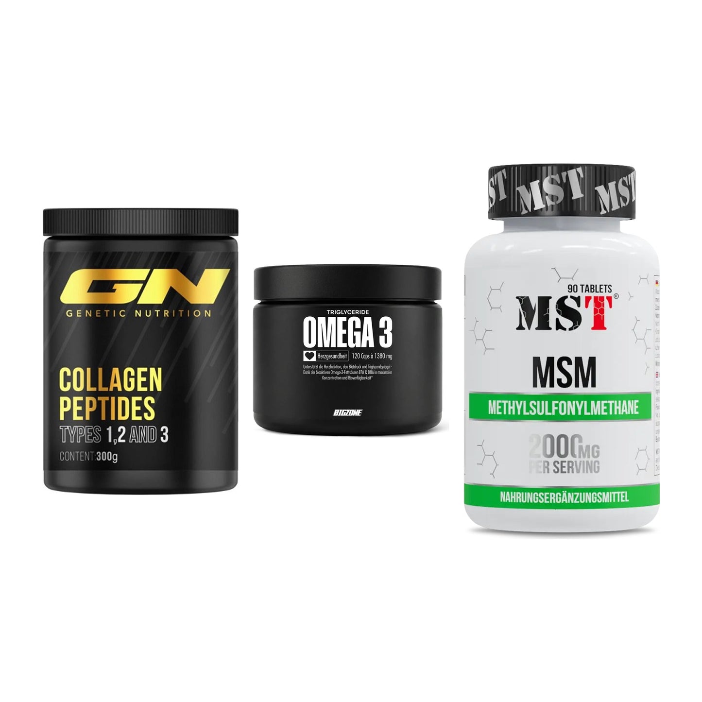 Gelenk-Set: GN Peptan + Big Zone Omega 3 + MST MSM 2000 / – alle enthaltenen Artikel