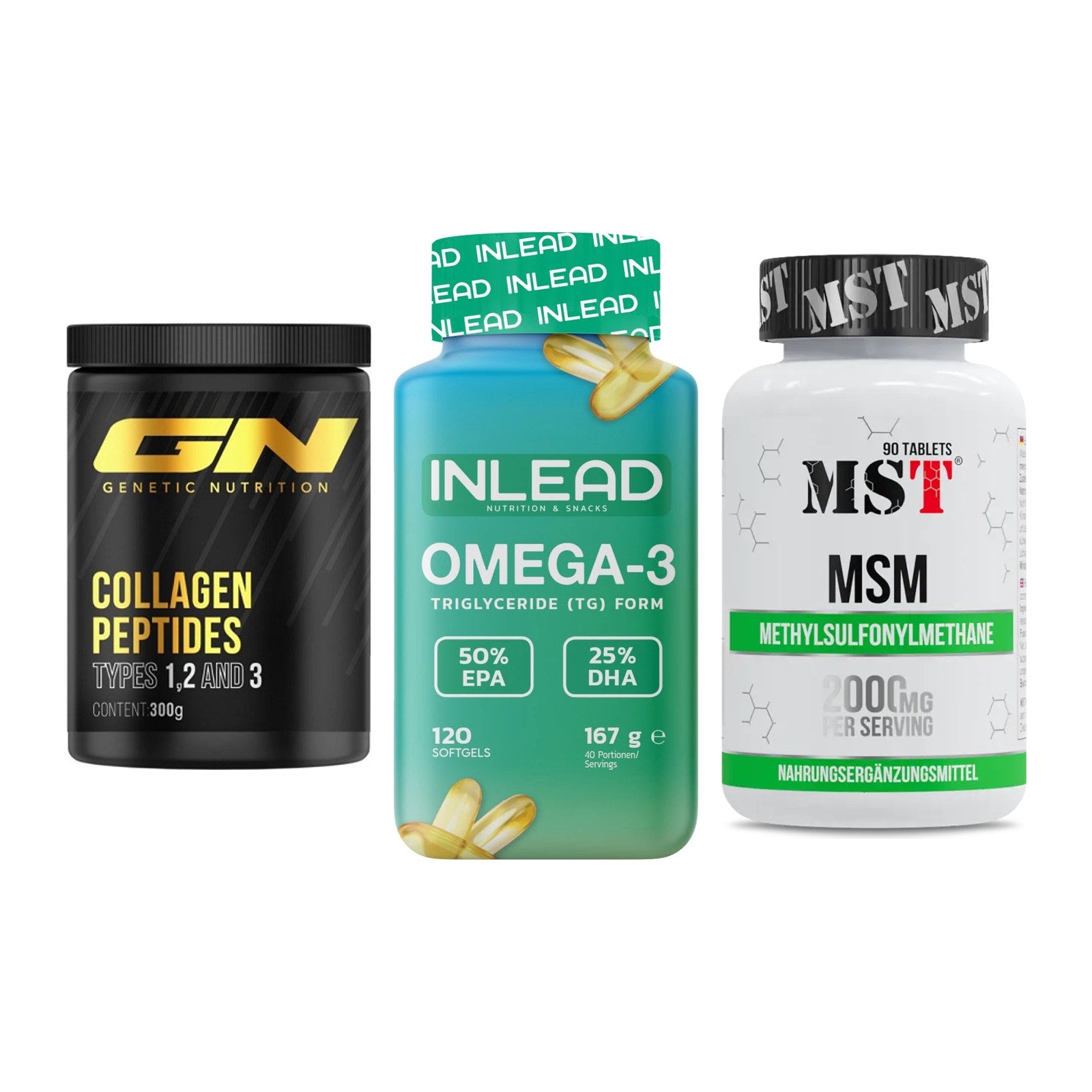 Gelenk-Set: GN Peptan + INLEAD Omega-3 + MST MSM 2000 / – alle enthaltenen Artikel