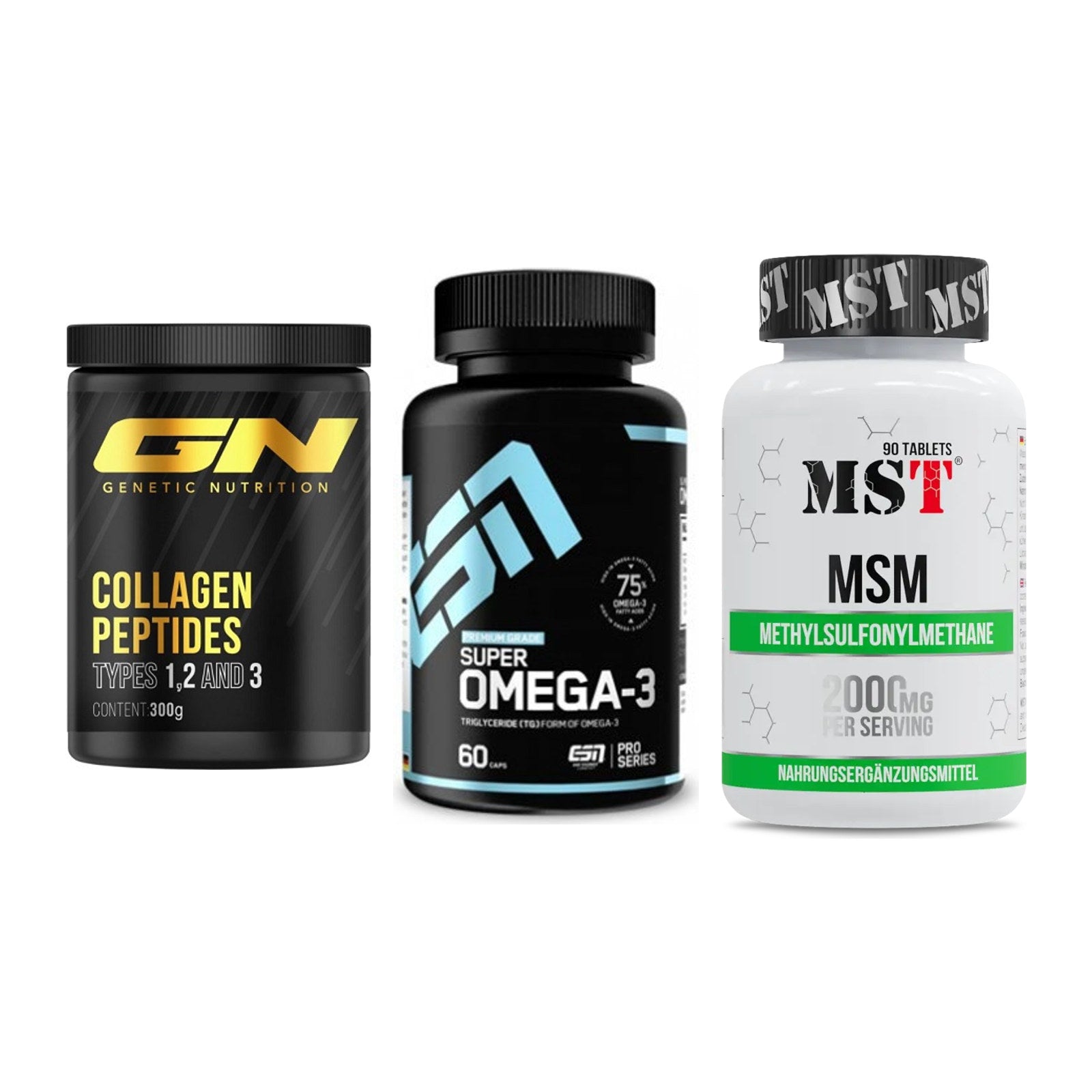 Gelenk-Set: GN Peptan + ESN Omega 3 + MST MSM 2000 / – alle enthaltenen Artikel