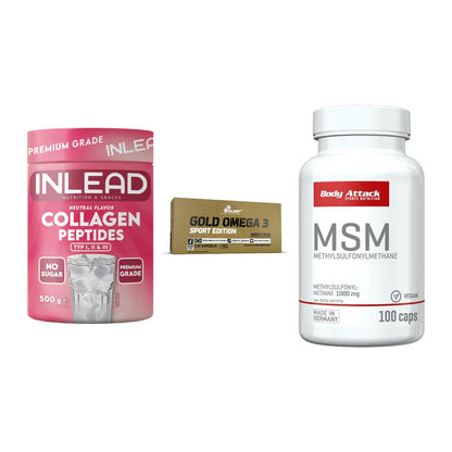 Gelenk-Set: INLEAD Collagen + Olimp Omega 3 + Body Attack MSM – alle enthaltenen Artikel