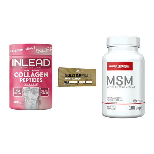 Gelenk-Set: INLEAD Collagen + Olimp Omega 3 + Body Attack MSM – alle enthaltenen Artikel