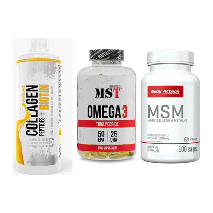 Gelenk-Set: MST Collagen + MST Omega 3 + Body Attack MSM – alle enthaltenen Artikel