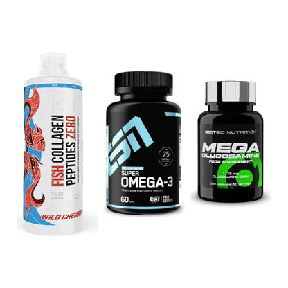 Gelenk-Set: MST Fish Collagen + ESN Omega 3 + Scitec Mega – alle enthaltenen Artikel