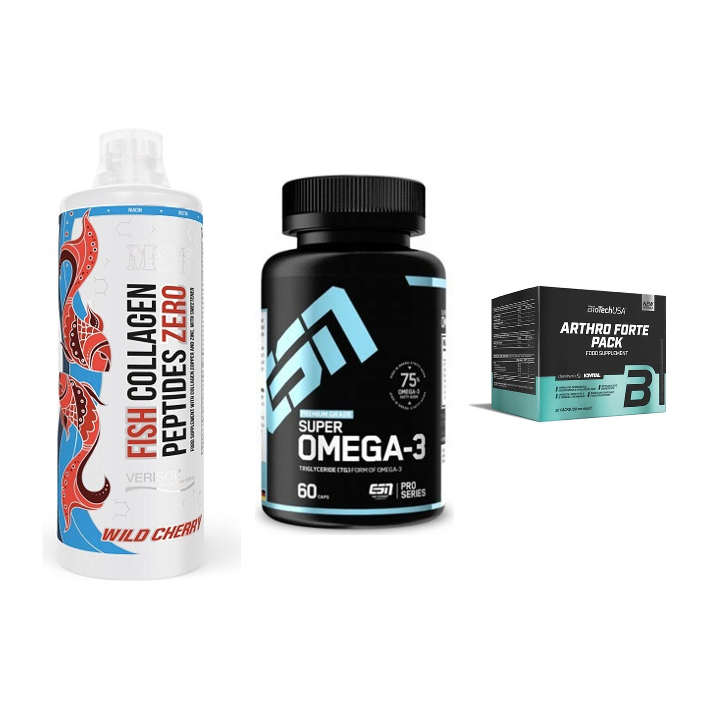 Gelenk-Set: MST Fish Collagen + ESN Omega 3 + BioTech Arthro – alle enthaltenen Artikel