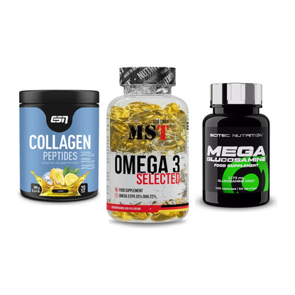 Gelenk-Set: ESN Collagen + MST Omega 3 + Scitec Mega – alle enthaltenen Artikel