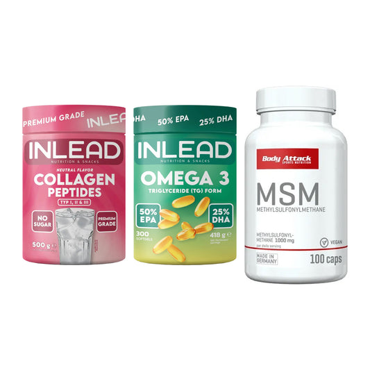 Gelenk-Set: INLEAD Collagen + INLEAD Omega-3 + Body Attack MSM – alle enthaltenen Artikel