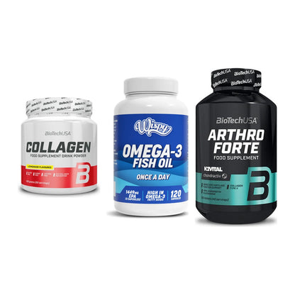 Gelenk-Set: BioTech Collagen + Wispy Omega 3 + BioTech Arthro – alle enthaltenen Artikel