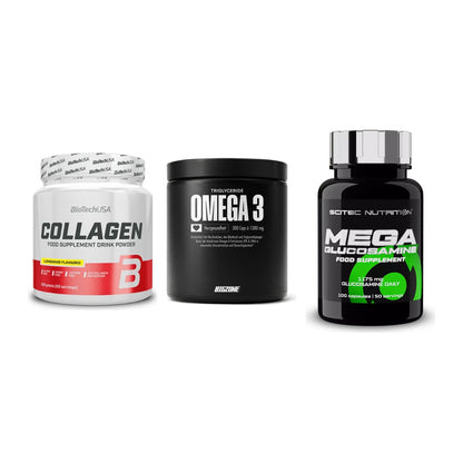 Gelenk-Set: BioTech Collagen + Big Zone Omega 3 + Scitec Mega – alle enthaltenen Artikel