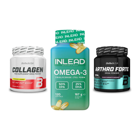 Gelenk-Set: BioTech Collagen + INLEAD Omega-3 + BioTech Arthro Forte – alle enthaltenen Artikel