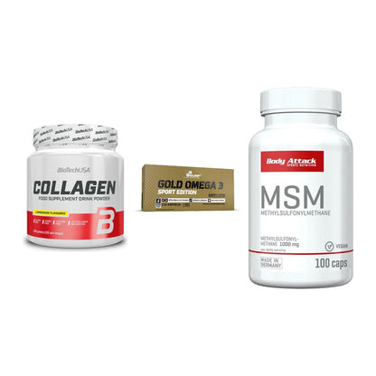 Gelenk-Set: BioTech Collagen + Olimp Omega 3 + Body Attack MSM – alle enthaltenen Artikel