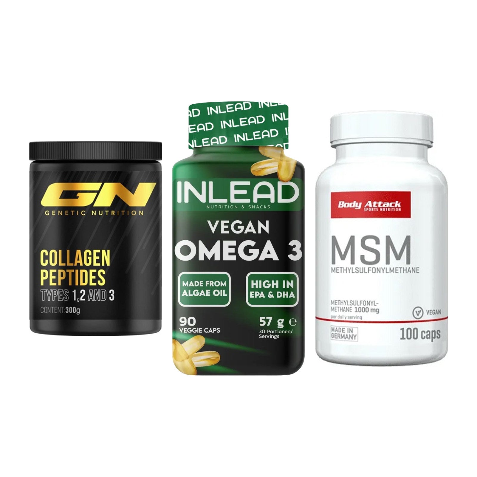 Gelenk-Set: GN Peptan + INLEAD Vegan + Body Attack MSM – alle enthaltenen Artikel