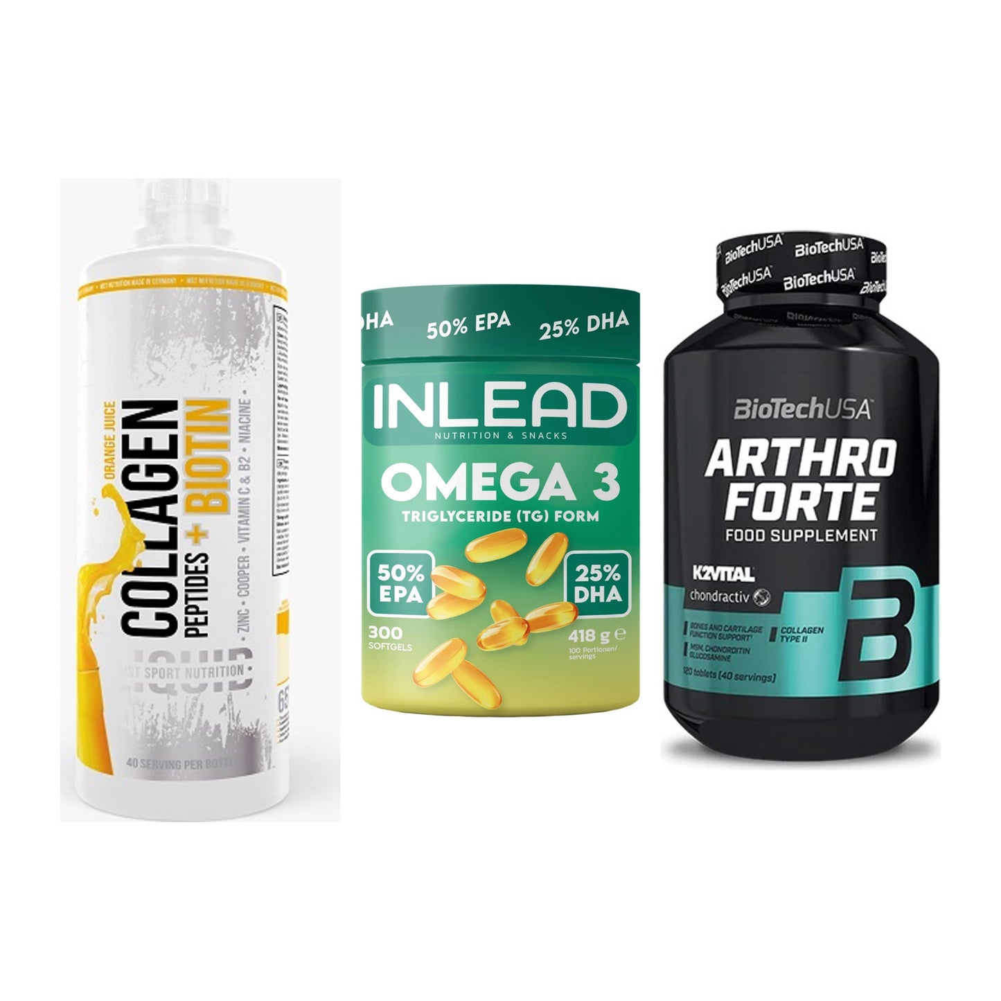 Gelenk-Set: MST Collagen + INLEAD Omega-3 + BioTech Arthro – alle enthaltenen Artikel