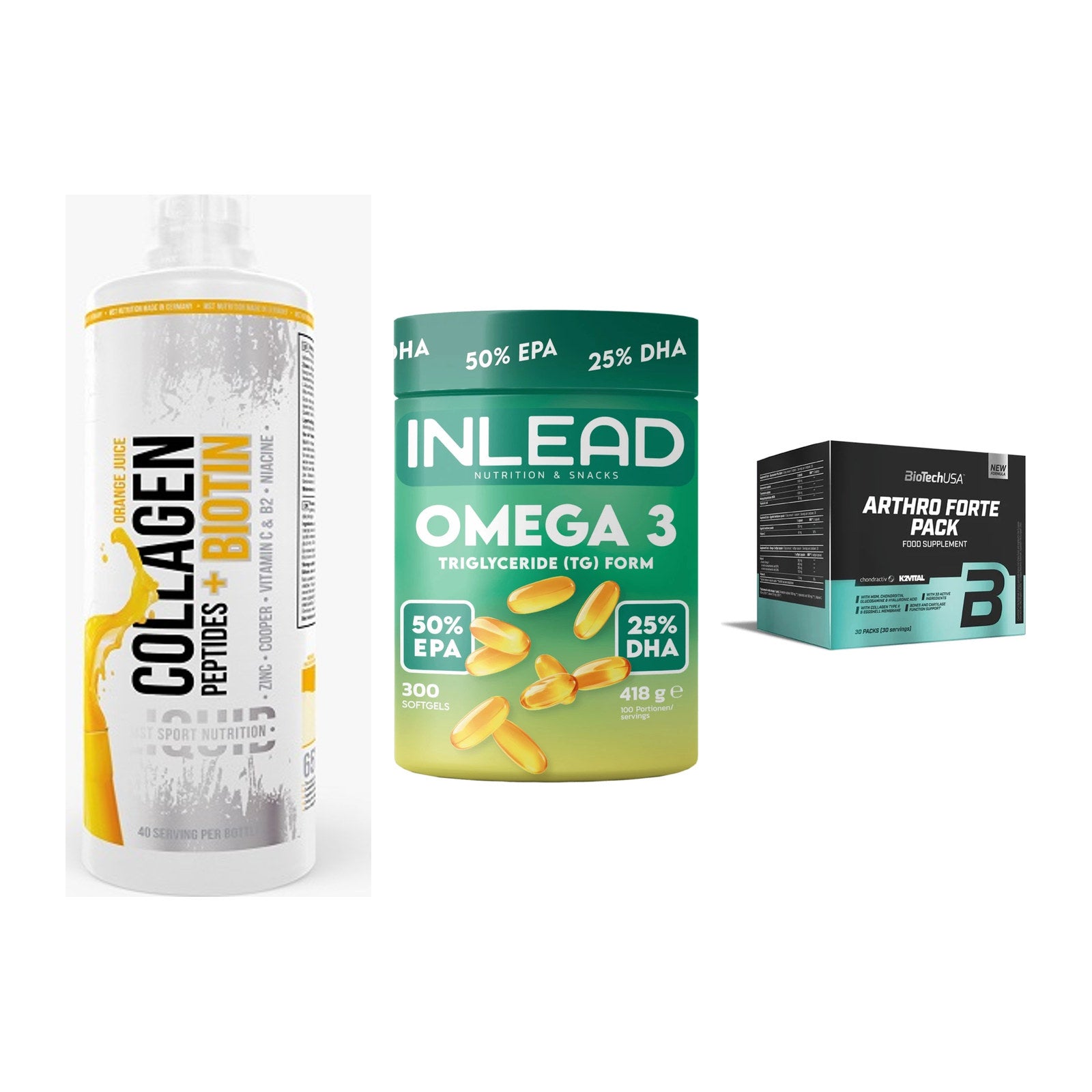 Gelenk-Set: MST Collagen + INLEAD Omega-3 + BioTech Arthro – alle enthaltenen Artikel