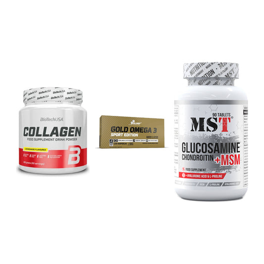 Gelenk-Set: BioTech Collagen + Olimp Omega 3 + MST Glucosamine – alle enthaltenen Artikel