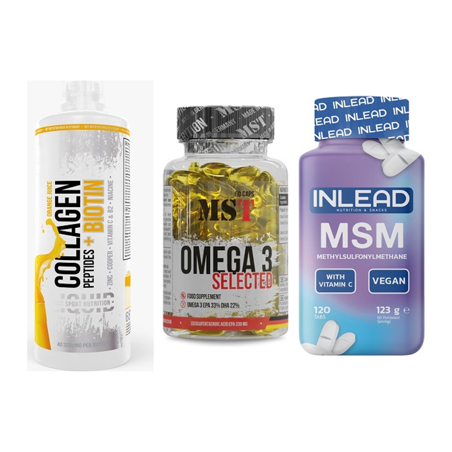 Gelenk-Set: MST Collagen + MST Omega 3 + INLEAD MSM – alle enthaltenen Artikel