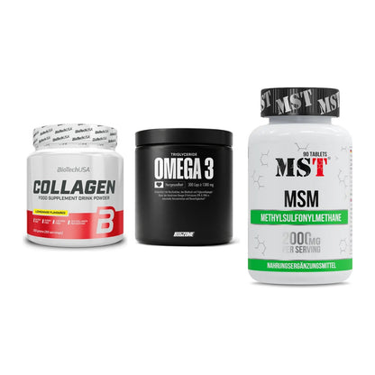Gelenk-Set: BioTech Collagen + Big Zone Omega 3 + MST MSM 2000 / – alle enthaltenen Artikel