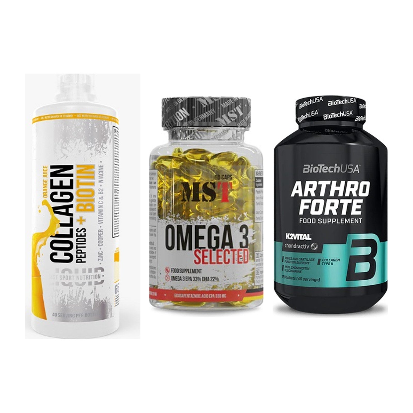 Gelenk-Set: MST Collagen + MST Omega 3 + BioTech Arthro – alle enthaltenen Artikel