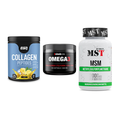 Gelenk-Set: ESN Collagen + Sinob Omega 3 180 + MST MSM 2000 / – alle enthaltenen Artikel