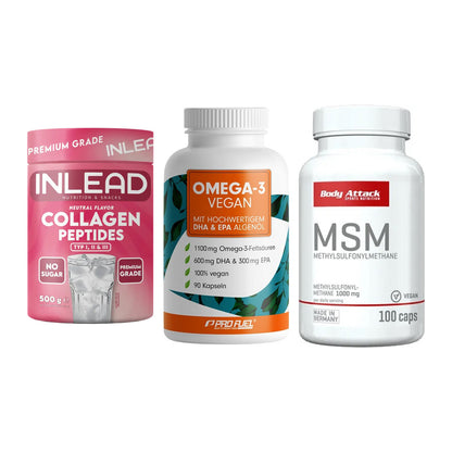 Gelenk-Set: INLEAD Collagen + ProFuel Omega 3 + Body Attack MSM – alle enthaltenen Artikel