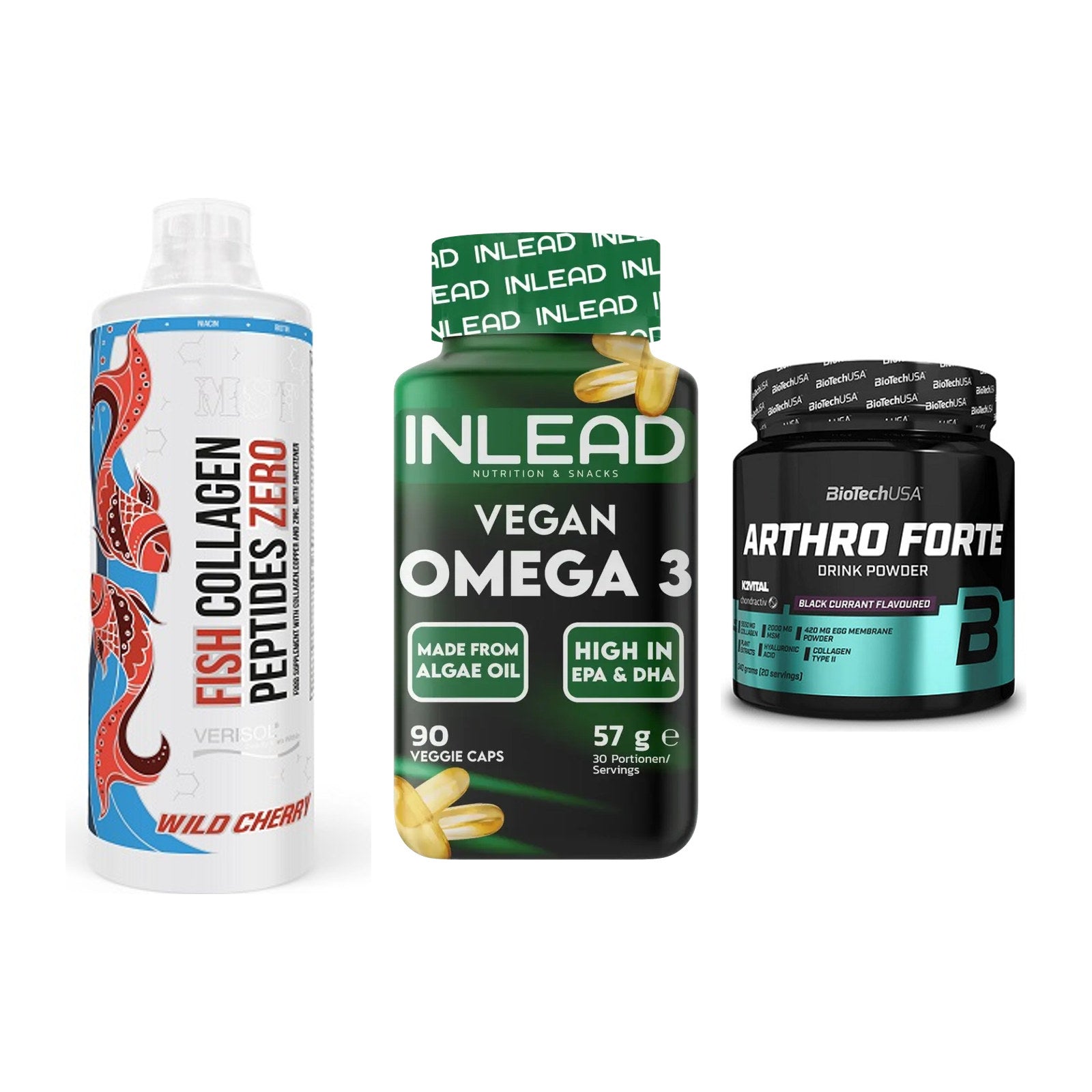 Gelenk-Set: MST Fish Collagen + INLEAD Vegan + BioTech Arthro – alle enthaltenen Artikel