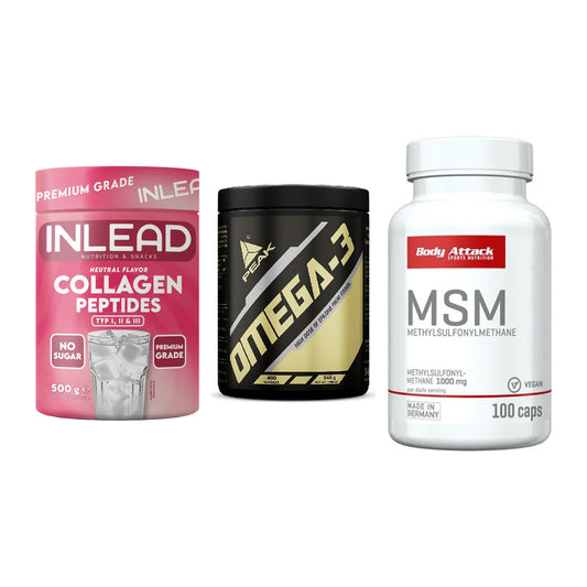 Gelenk-Set: INLEAD Collagen + Peak Omega-3 + Body Attack MSM – alle enthaltenen Artikel
