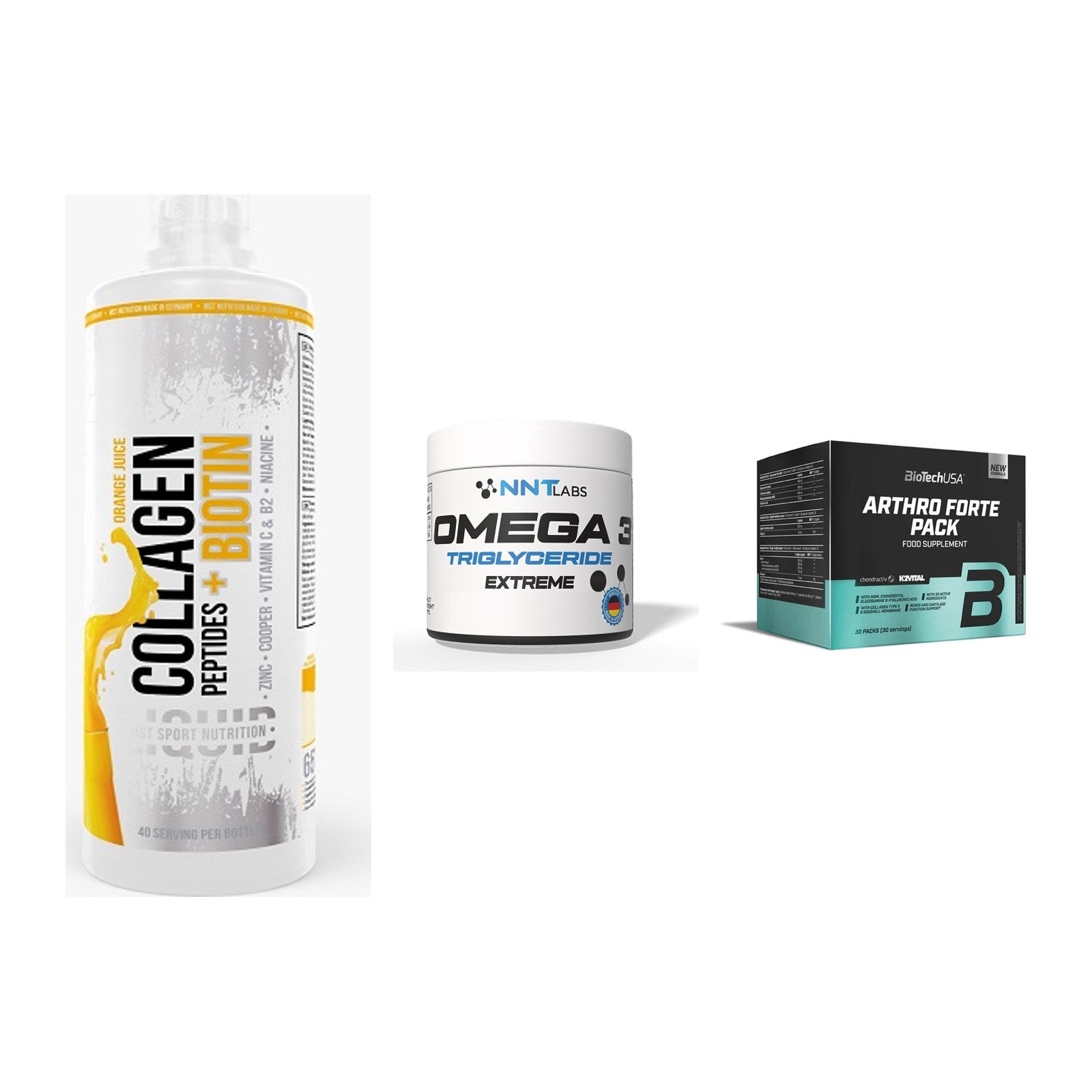 Gelenk-Set: MST Collagen + NNT Omega 3 + BioTech Arthro – alle enthaltenen Artikel