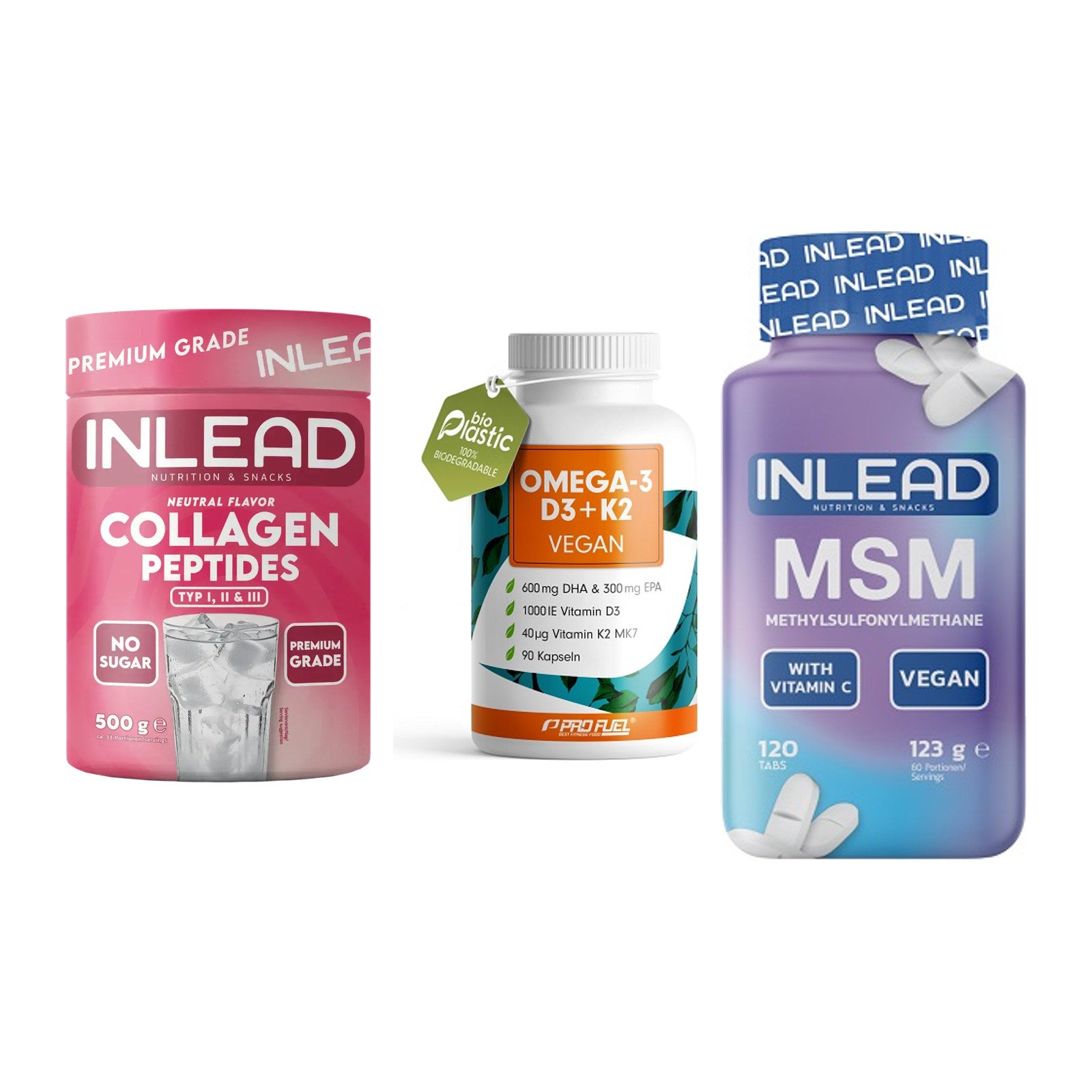 Gelenk-Set: INLEAD Collagen + ProFuel Omega 3 + INLEAD MSM – alle enthaltenen Artikel
