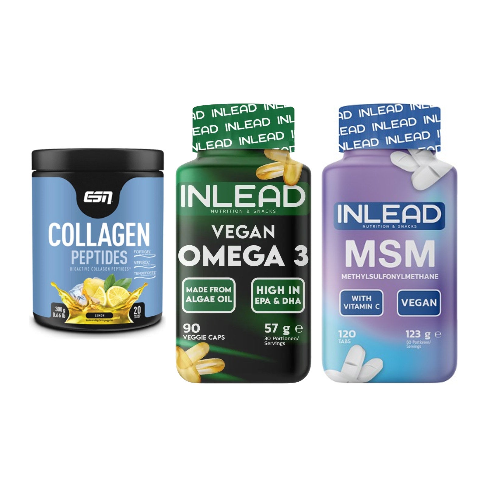 Gelenk-Set: ESN Collagen + INLEAD Vegan + INLEAD MSM – alle enthaltenen Artikel