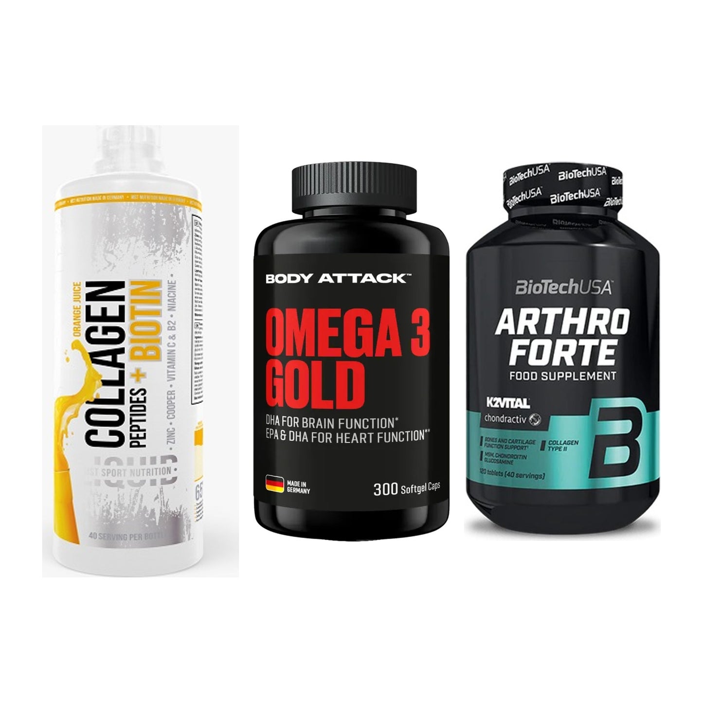 Gelenk-Set: MST Collagen + Body Attack Omega + BioTech Arthro – alle enthaltenen Artikel