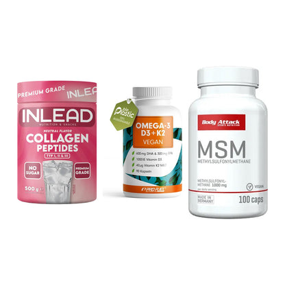 Gelenk-Set: INLEAD Collagen + ProFuel Omega 3 + Body Attack MSM – alle enthaltenen Artikel