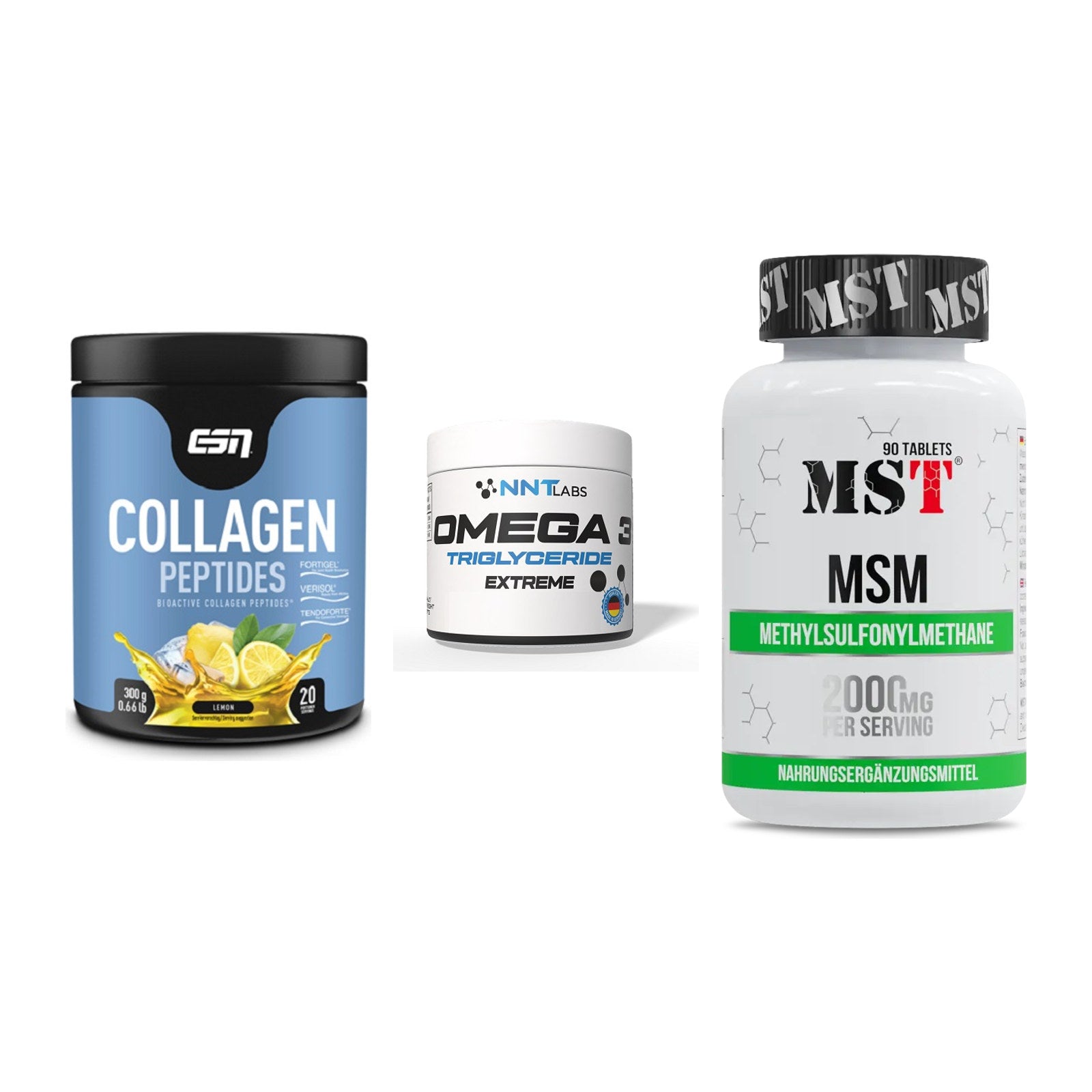 Gelenk-Set: ESN Collagen + NNT Omega 3 + MST MSM 2000 / – alle enthaltenen Artikel