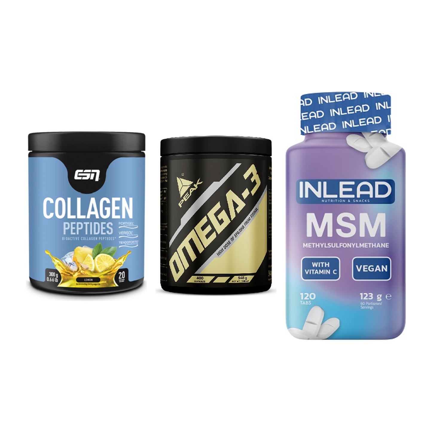 Gelenk-Set: ESN Collagen + Peak Omega-3 + INLEAD MSM – alle enthaltenen Artikel