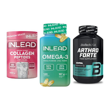 Gelenk-Set: INLEAD Collagen + INLEAD Omega-3 + BioTech Arthro – alle enthaltenen Artikel