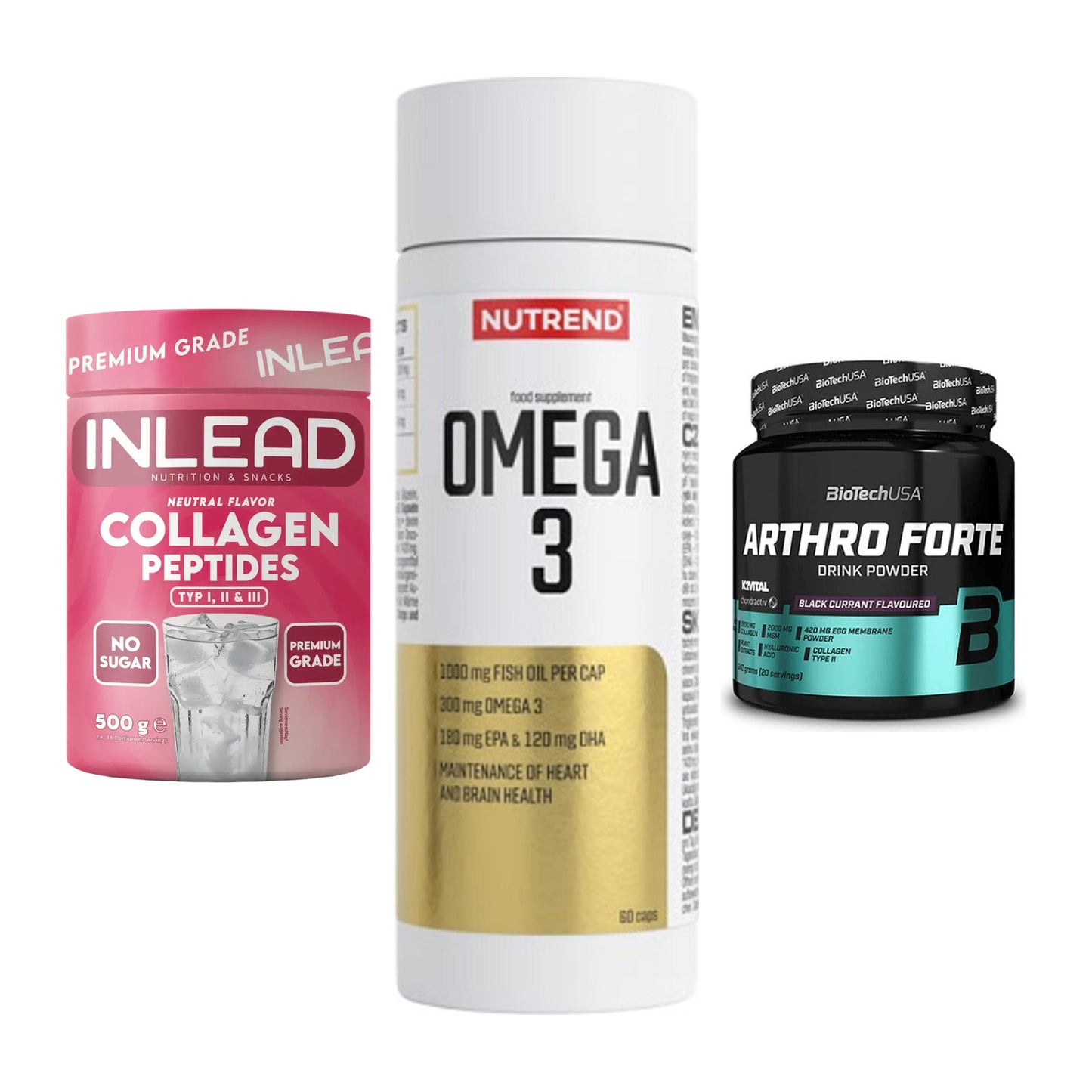 Gelenk-Set: INLEAD Collagen + Nutrend Omega 3 + BioTech Arthro – alle enthaltenen Artikel